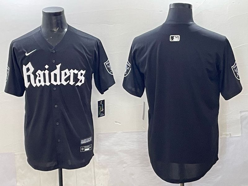 Men 2025 Oakland Raiders Blank Black 6th generation Joint Name Nike Limited NFL Jersey style 01